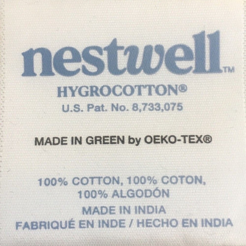 2 DAPPER GRAY STRIPE Nestwell 100% Hygro Cotton 34x68" BATH Sheets (new towels) - Picture 2 of 4
